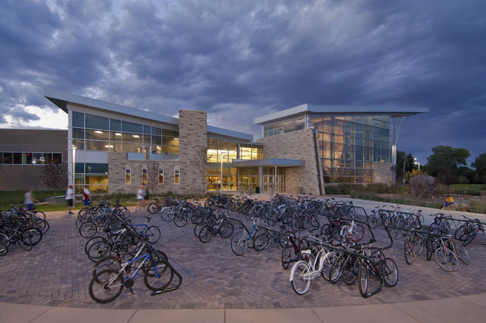 LEED Certified CSU Recreation Center Exterior and Bike Rack