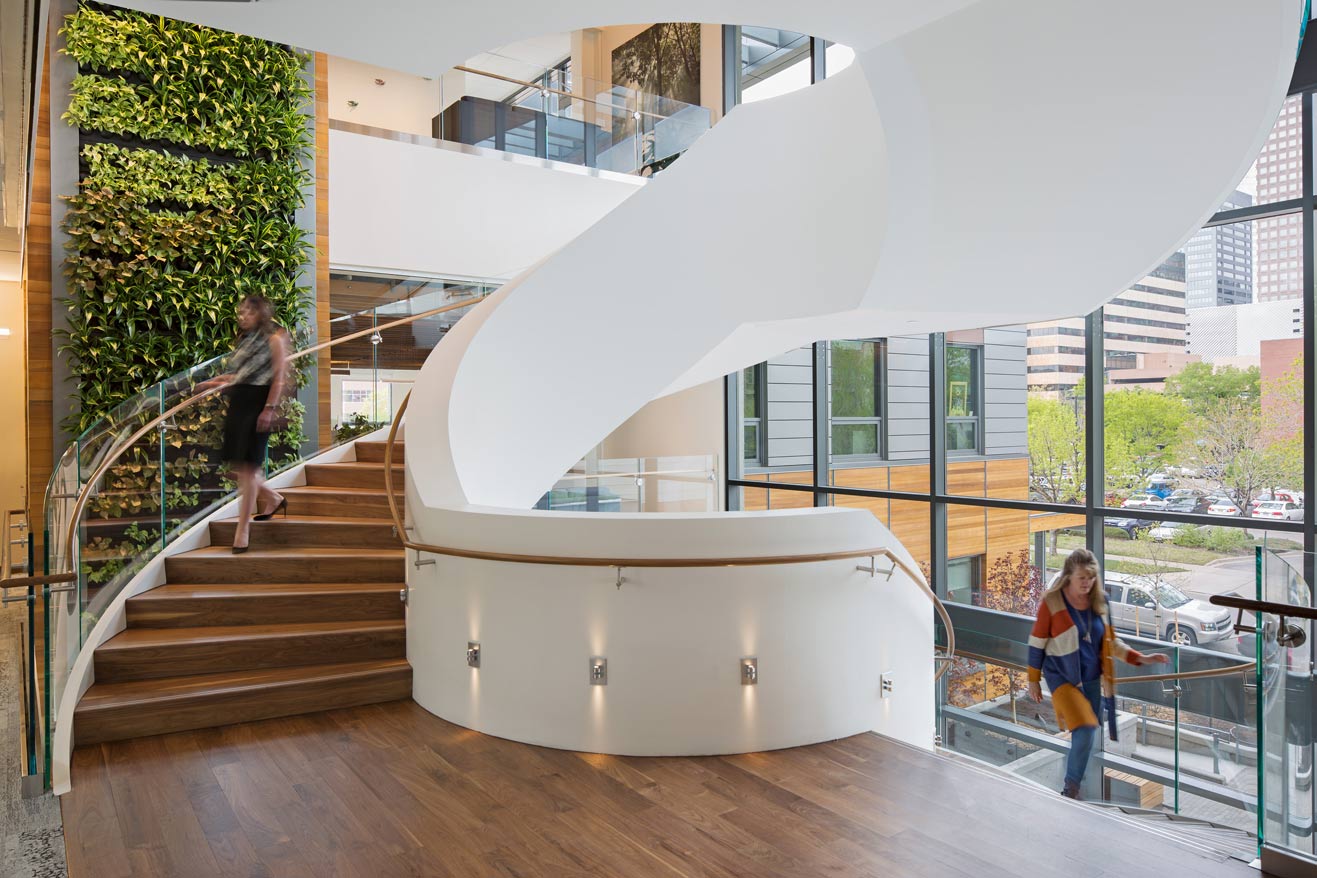 Colorado Health Foundation living walls and staircase