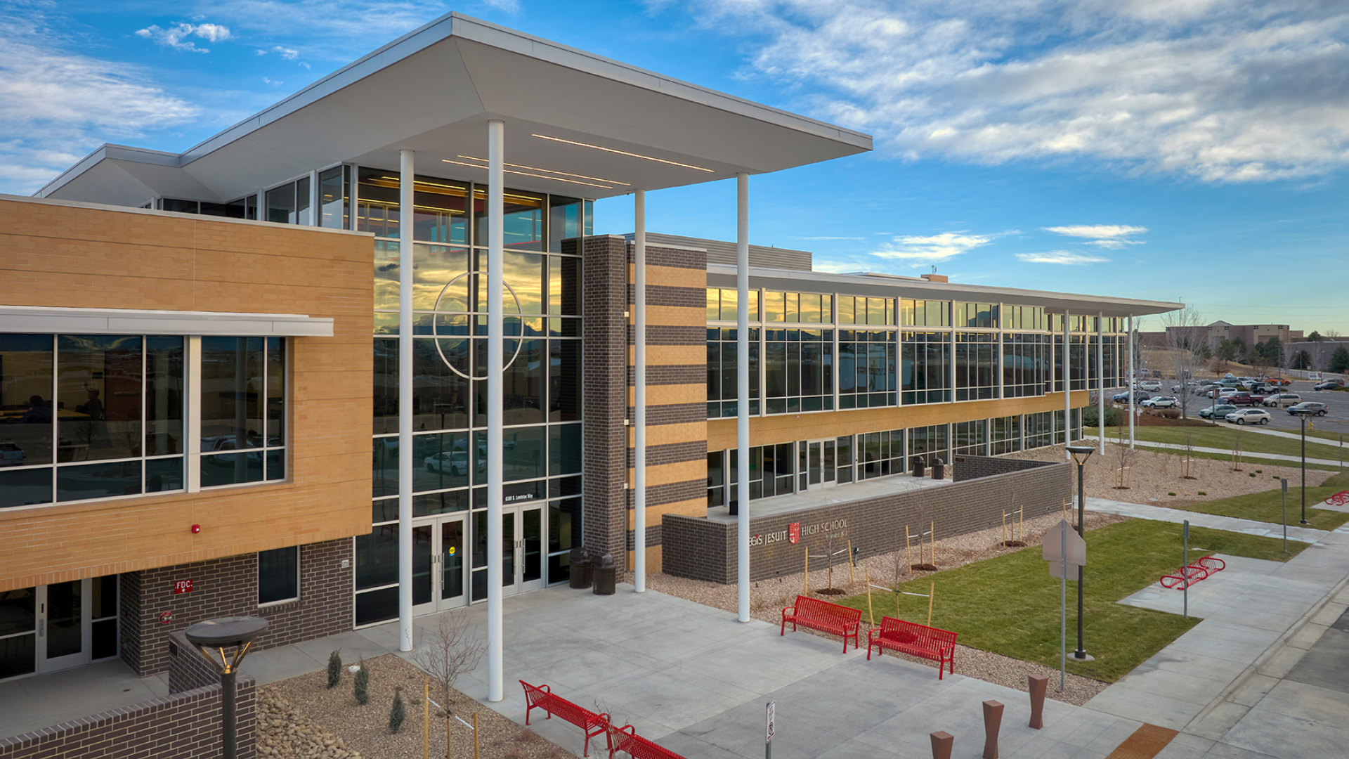 Front entrance view of RJHS Science and Innovation Center